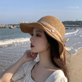 Fashion Women Lace Flowers Church Hat With Floral Summer Wide Brim Cap Elegant Sun Hats Beach Sun Protection Caps daiiibabyyy