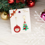 New Creative Asymmetric Christmas Elk Earrings Cute Santa Claus Snowman Tree Xmas Deer Bell Earrings Party Jewelry Gifts 2022 daiiibabyyy