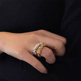 Retro Irregular Metal Ring Gold Silver Color Classical Twist Finger Ring Female Geometric For Women Fashion Wedding Gift Rings daiiibabyyy