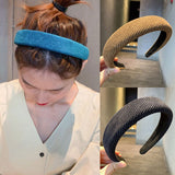 Retro Korean Style Headband Check Headband Wide Corduroy Twill Hairbands Korean Head Wrap Elegant Hair Hoop Hair Accessories daiiibabyyy