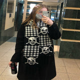 Winter Knitted Cashmere Scarf Black Luxury Women Skull Pattern Wrap Shawl for Women and Men Fashion with Long Fringed Scarf daiiibabyyy