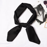 Daiiibabyyy Fashion Square Silk Scarf Headband for Women Solid Color 70 CM Hair Scarf Headwrap air Band Hair Ties Bandana Head Neck Scarf