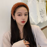 Winter Thick Furry Hairband Faux Fur Plush Headband Retro Headwear Warm Wide White Fluffy Headbands Hair Accessories For Women daiiibabyyy