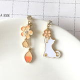 New Style Asymmetric Lovely Cat Tassel Dangle Earrings For Women Cute Animal Star Moon Fashion Earrings Girl Party Jewelry Gifts daiiibabyyy