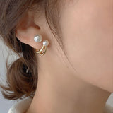 2021 New Retro Light Luxury Pearl Stud Earrings Korean Simple Jewelry Christmas Party Girl's Temperament Accessories For Woman daiiibabyyy