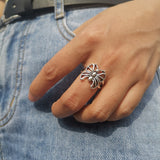 Lost Lady Retro Silver Black Skull Skelton Heart Rings Trendy Hiphop Punk Antique Finger Rings for Women Party Jewelry Gift daiiibabyyy