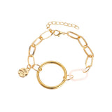 2022 Korean Fashion Gold Bracelets for Women Boho Jewelry Geometric Portrait Pin Simple Thick Chain Hand Chain Charm Bracelet daiiibabyyy