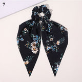 Spring New Long Rabbit Ears Floral Knotted Lady Printed Letters Head Rope Girls Hair Rope Jewelry Elegant Women Hairbands daiiibabyyy