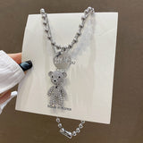 New Simple Bear Pendant For Women 2021 Exquisite Cute Double-Layer Fashion Trend Ins Necklace Jewelry Birthday Gift Party daiiibabyyy
