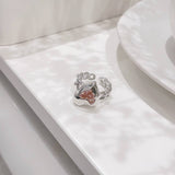 New Korean Geometric Irregular Flower Heart Open Rings For Women Girls Punk Party Jewelry Forefinger Rings Gift feminina anillos daiiibabyyy