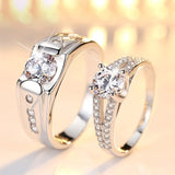 Classic Couple Rings For Men Women CZ Stone Trendy Wedding Lovers' Ring Jewelry Romantic Valentine's Day Present Ring Accessory daiiibabyyy