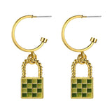 17KM Trendy Geometric Checkerboard Ball Shape Earrings For Women Fashion Colorful Lattice Drop Earrings 2022 Trend Jewelry daiiibabyyy