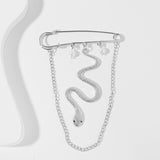 Unique Design Silver Color Tassel  Snake Brooches Women Men Luxury Metal Snake Animal Pins Party Casual Fashion Jewelry Gifts daiiibabyyy