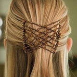 Daiiibabyyy Fashion Hair Combs Ladies Party Hair Styling Magic Hair Double Slide Stretchy Clip Headwear Hair Accessories Jewelry (6 Colors)