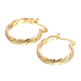 Exquisite 14k Gold Filling Hoop Earrings for Women Trendy Metal Round Braided Twist-shaped Frosted Earrings Wedding Jewelry daiiibabyyy