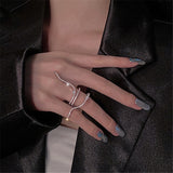 2021 New Cool Snake Shape Rings for Women Adjustable Crystal Rings Wedding Party Simple Geometric Hollow Ring Jewelry Gift daiiibabyyy