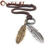 Genuine Leather Necklace Women Men Chokers Punk Jewelry for Feathers Pendants Statement Necklace Necklaces Choker collares colar daiiibabyyy