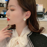 Stud Earrings for Women Black White Flower Earrings Retro Luxurious Fashionable  New Earrings Jewelry Wholesale daiiibabyyy