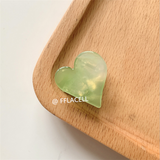 Korean Cute Starry Sky Fashion Peach Heart Grandmother Green Small Hairpin For Women Simple Acetate Grabbing Clip Bangs Clip daiiibabyyy