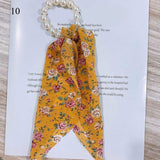 2022  Pearl Elastic Rubber Bands For Girl Bow Print Fashion Hair Accessories Hair Ties 2021 New Korea Women Hair Ropes 28 Style daiiibabyyy