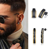 Daiiibabyyy MEN STUD EARRING STAINLESS STEEL HEALTH CARE STONE THERAPY ANTI FATIGU EARRINGS