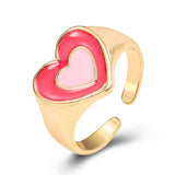 Vintage Checkerboard Finger Rings For Women Girls Punk Heart Black Geometric Metal Ring Party Gifts 2021 Trend Jewelry daiiibabyyy