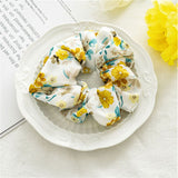 Korean Floral Print Scrunchies Fashion Hairband Hair Rope for Ponytail Holder Elastic Hair Band Sweet Hair Ties Hair Accessories daiiibabyyy