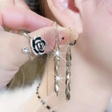 Fashion Wheat Ears Drop Long Hanging Earrings for Women Elegant Girl  Tree Leaf Tassel Earring Stylish Jewelry Personality Gift