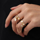 Daiiibabyyy Gold Silver Color Butterfly Open Rings Set For Women Girl Wedding Engagement Party Knuckles Jewelry Trends Punk Chain Rings