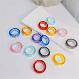 Daiiibabyyy New Korea Rings For Women Jewelry Resin Acrylic Transparent Multicolor Index Finger Accessories Fashion Girls Gifts Bague