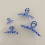 New Ins Large Geometric Hollow Square Tortoiseshell Transparent Blue Acetate Hair Clip Hair Claw for Women Hair Accessories daiiibabyyy