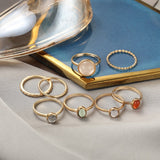 2022 New Creative Cold Wind Ladies Ring Joint Ring Simple Girl Color Index Finger Ring Combination Set  Wholesale Bulk daiiibabyyy