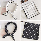 Square Silk Scarf Bandana Polka Dot Stripe Print Hairband Neck Scarfs Women Girls Headbands Hair Tie Shawl Hair Accessories Gift daiiibabyyy