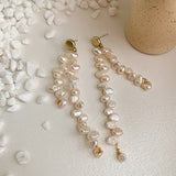 Korean  Designed fresh water pearl earrings tassel drop earrings jewelry for women