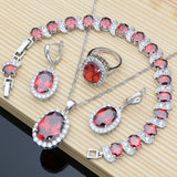 Blue Sapphire 925 Silver Jewellry Sets Natural Gemstone Wedding Fine Jewelry Bracelet Necklace Sets Dropshipping daiiibabyyy