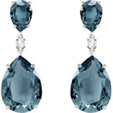 Elegant Fashion Silver Color Drop-shaped Zircon Dangle Earrings for Women Bride Engagement Wedding Jewelry daiiibabyyy