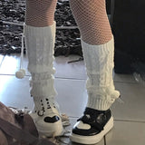 Women Girl Knit Winter Leg Warmer Socks Japanese Loose Style Lady Sock Boots Knee Stockings Candy Leggings Warm Heap Heap Socks daiiibabyyy