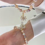 2022 Korean Baroque Freshwater Pearl Bracelet For Women Lady Fashion Zircon Flower Bracelets & Bangles Jewelry Gifts daiiibabyyy