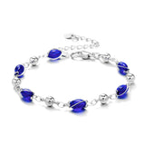 Fashion Geometric Oval Colorful Crystal Beads Bracelets For Women Elegant Silver Color Chain Charm Bracelet Birthday Party Gifts daiiibabyyy