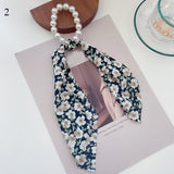 2022  Pearl Elastic Rubber Bands For Girl Bow Print Fashion Hair Accessories Hair Ties 2021 New Korea Women Hair Ropes 28 Style daiiibabyyy