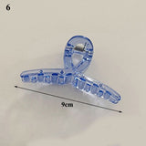 New Ins Large Geometric Hollow Square Tortoiseshell Transparent Blue Acetate Hair Clip Hair Claw for Women Hair Accessories daiiibabyyy