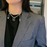 New Trendy Metal Ball Coin Cross Pendant Multi-layer Punk Design Long Chain Necklace For Women Men Jewelry Gifts daiiibabyyy