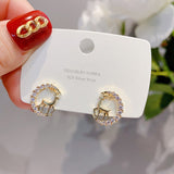 2021 New Fashion Cute Christmas Elk Stud Earrings for Women Temperament Crystal Deer Earrings Girls New Year Party Jewelry Gifts daiiibabyyy