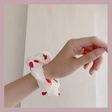 Fashion Flower Rubber Band Embroidery Flowers Scrunchies For Women Girls Hair Tie 1PCS Elastic Hair Bands Hair Accessories daiiibabyyy