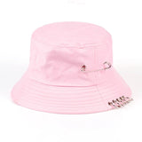 Daiiibabyyy New Fashionable Iron Ring Fisherman hat Basin Hat Summer Sun vior Cap Sunscreen Bucket Graffiti Print four Couple women and men