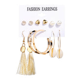 Fashion Gold Hoop Earrings Set Women Pearl Hoop Earrings Oversize Metal Circle Punk Earring 2022 Female Fashion Jewelry Dangler daiiibabyyy