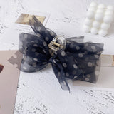 Organza Polka Dot Floral Shark Hair Clips Fashion Hair Claw Clips Accessories Bow Grabbing Clip Women Boutique Hairpin Hairgrips daiiibabyyy
