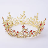 Daiiibabyyy Baroque Vintage Circle Wedding Crown Hair Jewelry Flower Tiaras Crowns Bridal Headdress Crystal Diadem Accessory Fashion