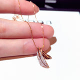 Ins Hot Sale Dazzling Shining CZ Leaves Earrings for Women Simple Temperament Feminia Choker Dainty Clavicle Collar Accessories daiiibabyyy