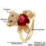 European and American New Fashion Jewelry Love Bear Ring Women's Temperament Creative Party Gifts for Friends daiiibabyyy